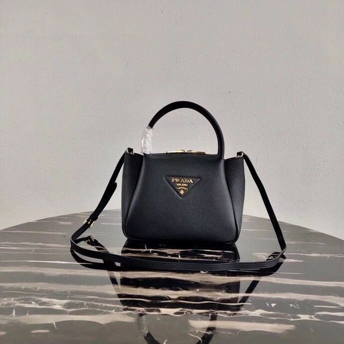 Prada Deer skin bag tote 1BC145 black