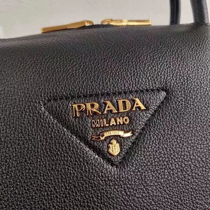 Prada Deer skin bag tote 1BC145 black