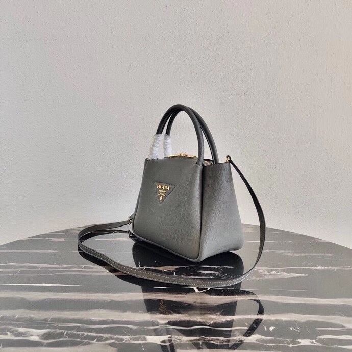 Prada Deer skin bag tote 1BC145 grey