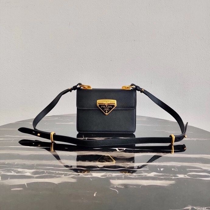 Prada Saffiano leather Prada Symbole bag 1BD270 black