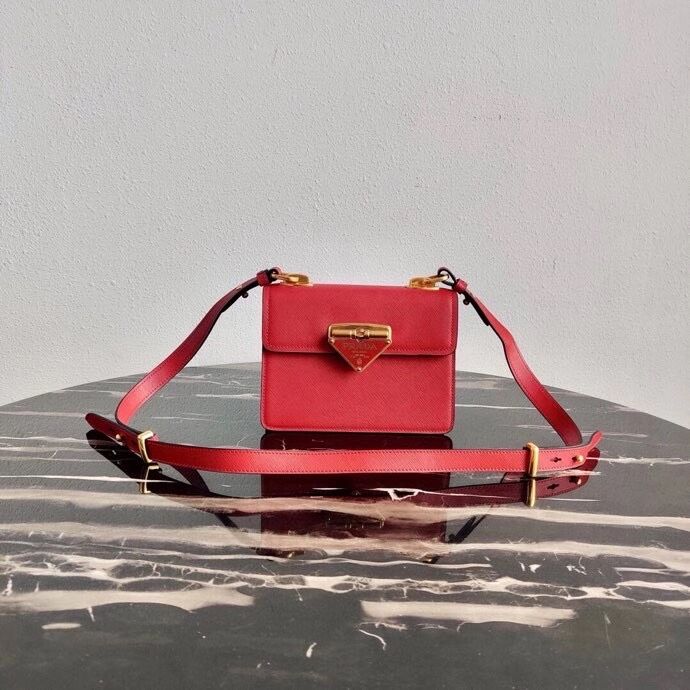 Prada Saffiano leather Prada Symbole bag 1BD270 red