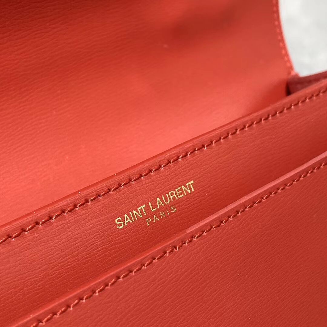 Yves Saint Laurent Calfskin Leather Tote Bag Y634723 Bright red