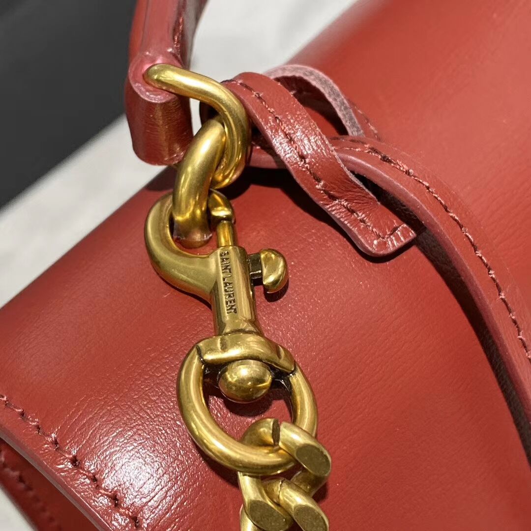 Yves Saint Laurent Calfskin Leather Tote Bag Y634723 red