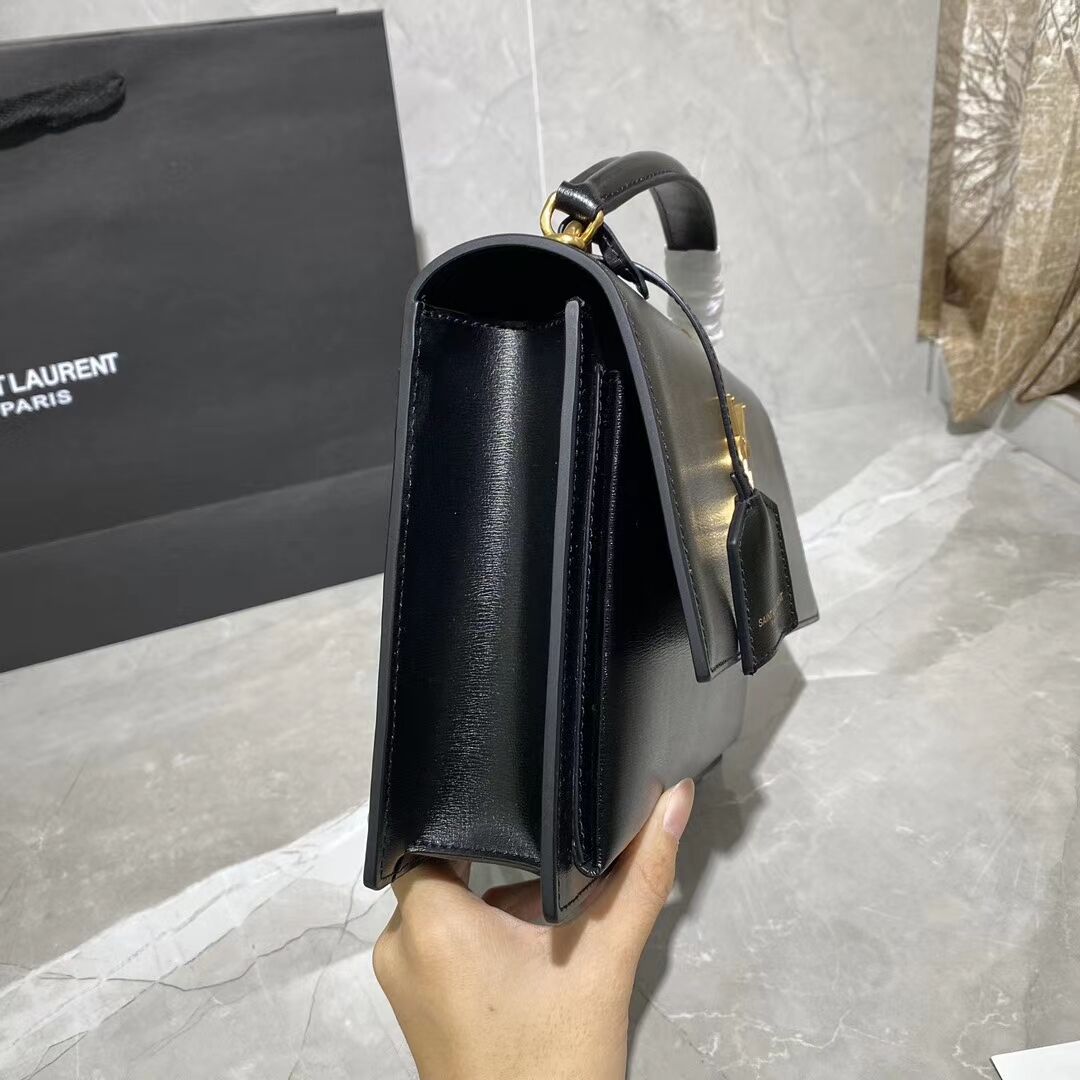 Yves Saint Laurent Calfskin Leather Tote Bag Y634723 black