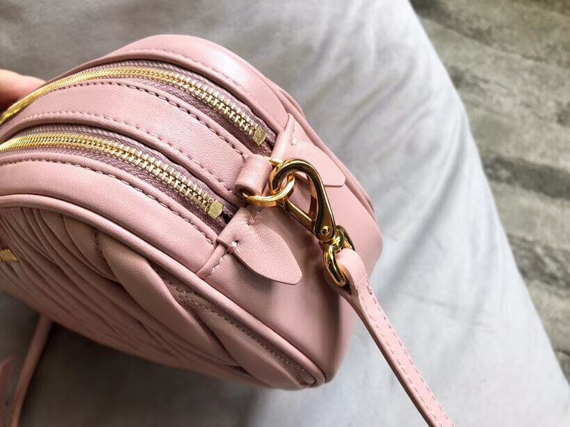 miu miu Matelasse Nappa Leather Shoulder Bag 5BH539A pink