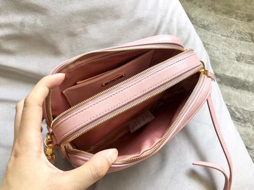 miu miu Matelasse Nappa Leather Shoulder Bag 5BH539A pink