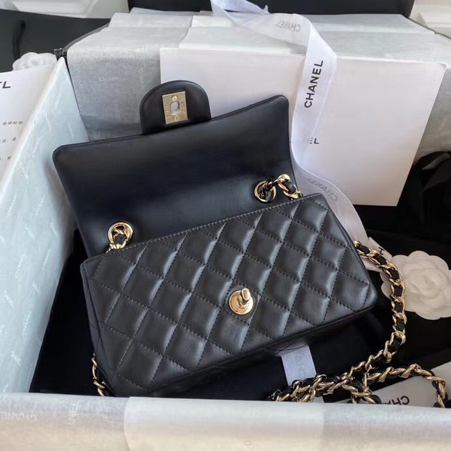 Chanel flap bag Lambskin & Gold-Tone Metal AS2326 Black
