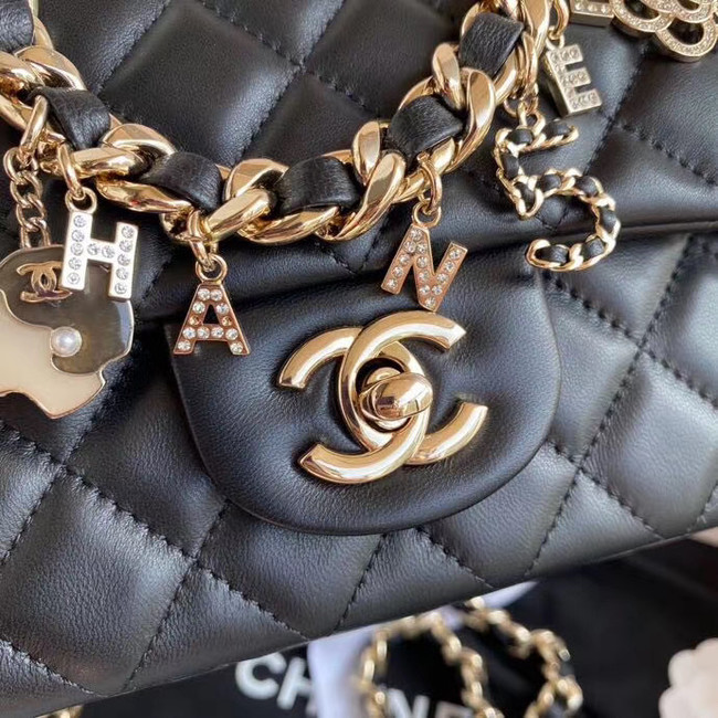 Chanel flap bag Lambskin & Gold-Tone Metal AS2326 Black