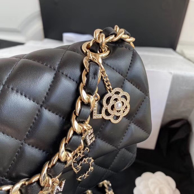 Chanel flap bag Lambskin & Gold-Tone Metal AS2326 Black