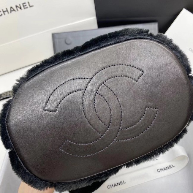 Chanel flap bag Shearling Lambskin & Gold-Tone Metal AS2241 black