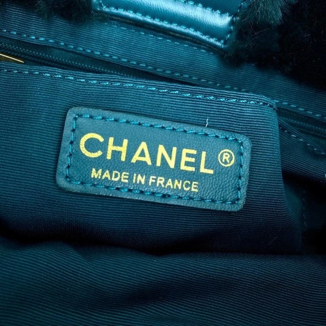 Chanel flap bag Shearling Lambskin & Gold-Tone Metal AS2241 green
