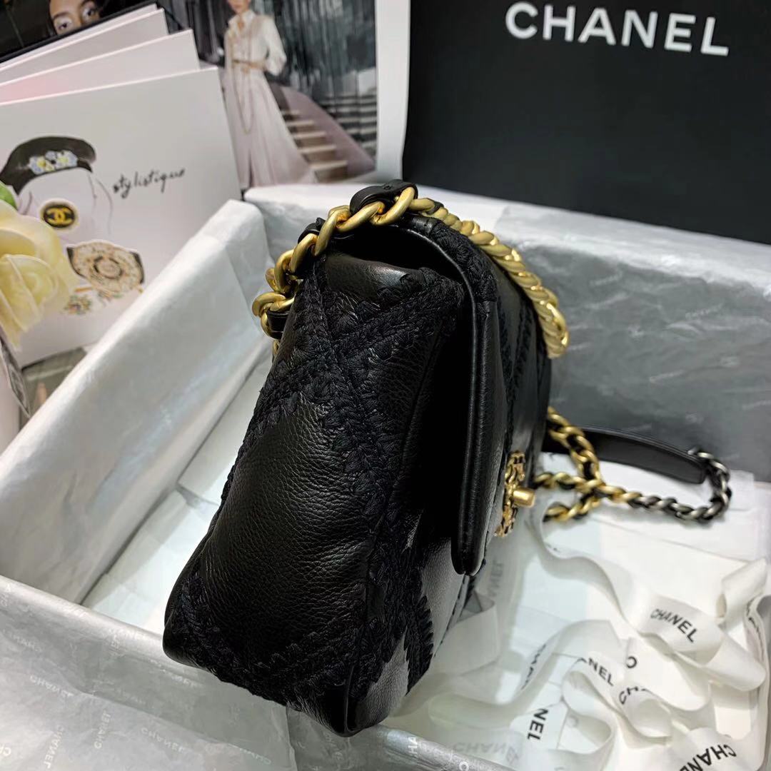 chanel 19 flap bag AS1160 black