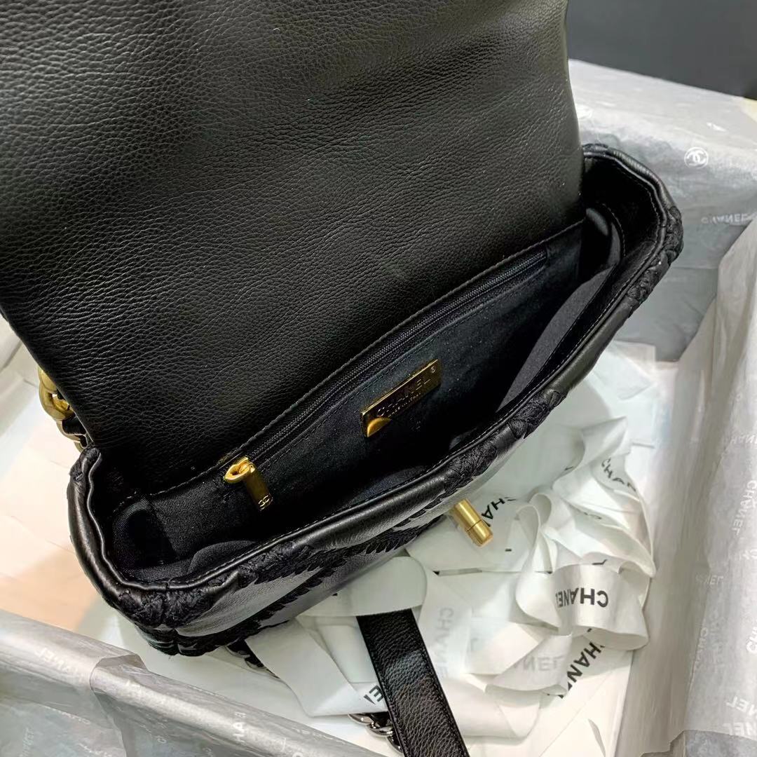 chanel 19 flap bag AS1160 black