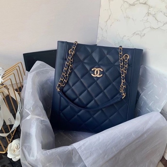 Chanel Original Lather Shopping bag AS2295 blue