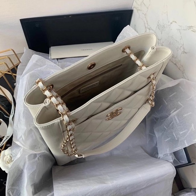 Chanel Original Lather Shopping bag AS2295 white