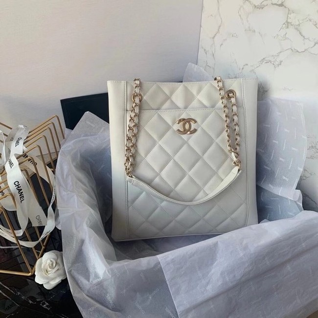 Chanel Original Lather Shopping bag AS2295 white