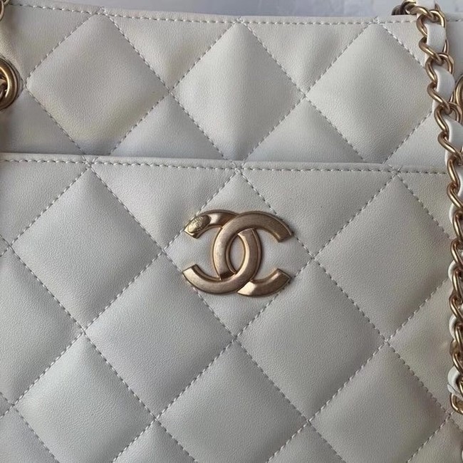 Chanel Original Lather Shopping bag AS2295 white