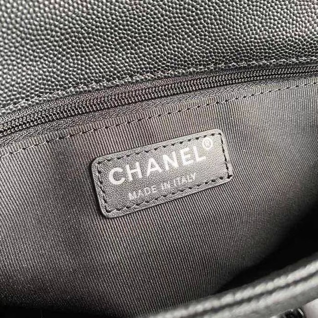 Chanel flap bag Grained Calfskin & Lacquered Metal AS2303 black