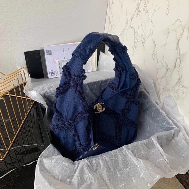 Chanel large hobo bag AS2292 Navy Blue