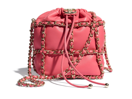 Chanel small drawstring bag Lambskin & Gold Metal AS2313 Coral