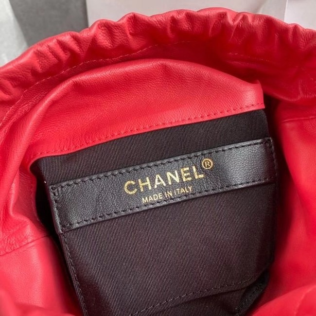 Chanel small drawstring bag Lambskin & Gold Metal AS2313 Coral