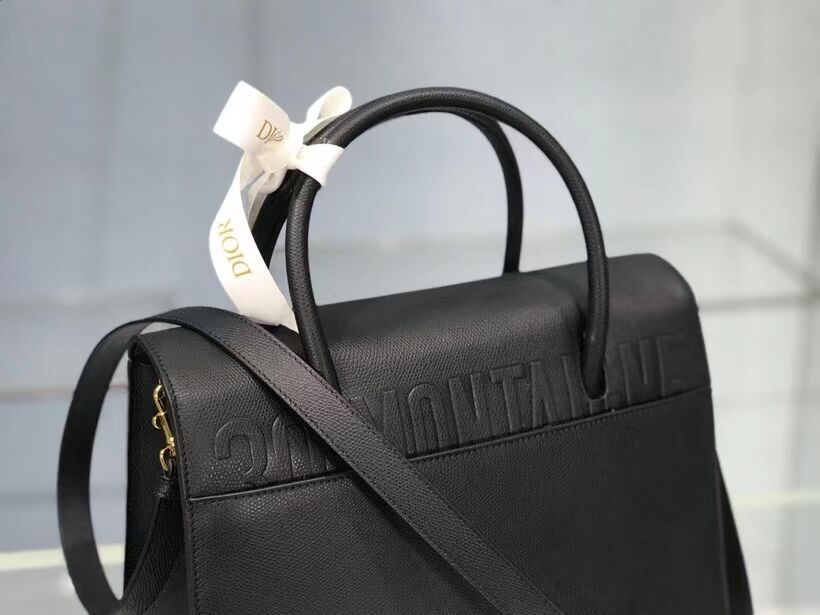 DIOR LARGE ST HONORE TOTE Grained Calfskin M9306UBAE black