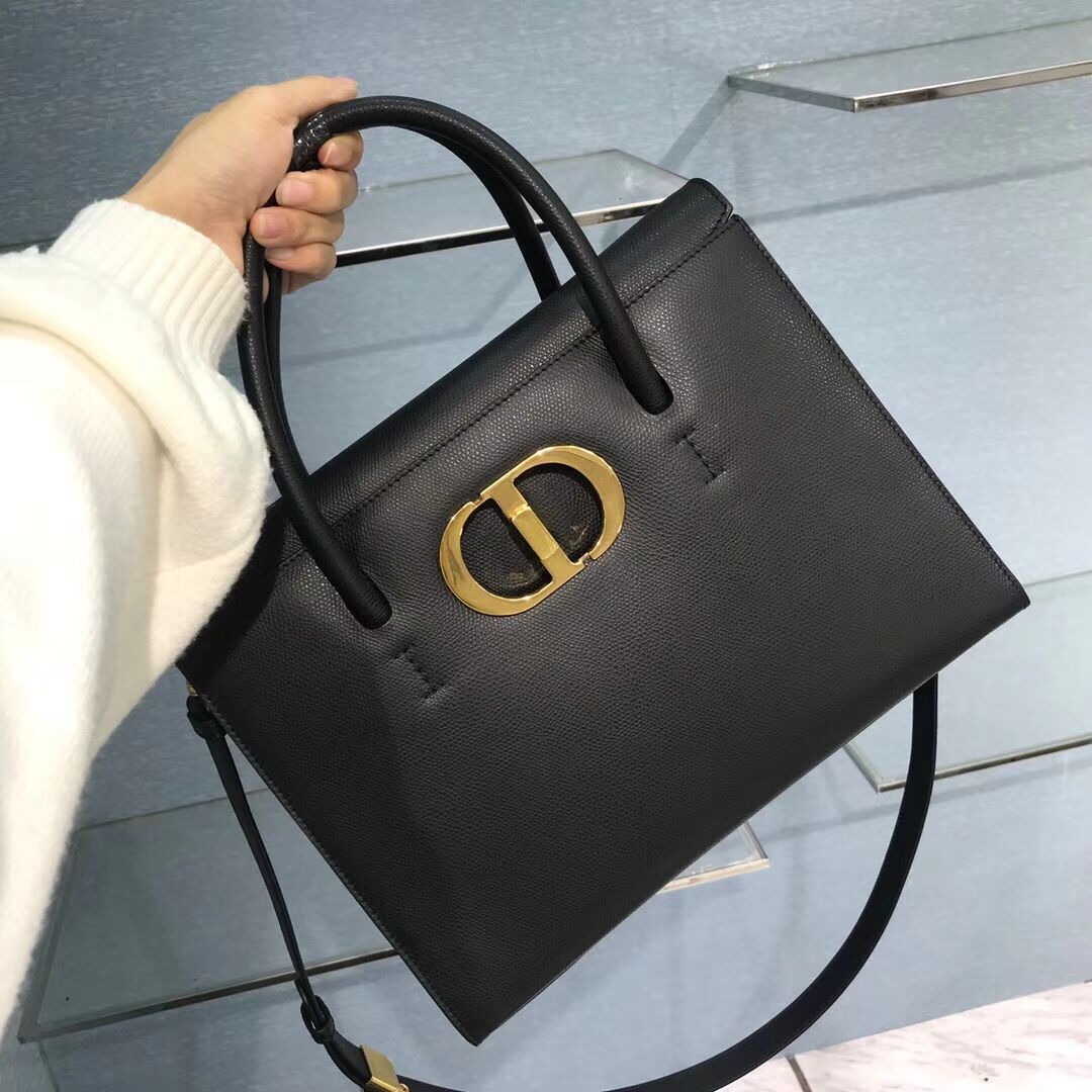 DIOR LARGE ST HONORE TOTE Grained Calfskin M9306UBAE black