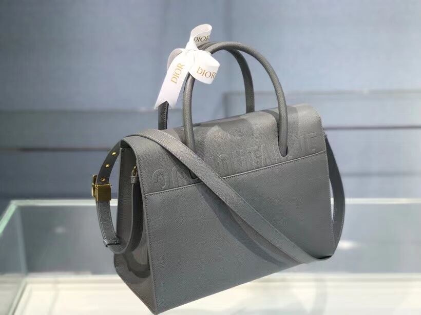 DIOR LARGE ST HONORE TOTE Grained Calfskin M9306UBAE gray