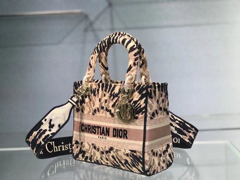 DIOR MEDIUM LADY D-LITE BAG Multicolor Tie & Dior Embroidery M0565OJA