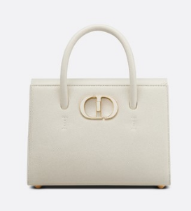 DIOR MEDIUM ST HONORE TOTE Grained Calfskin M9321UMBA white