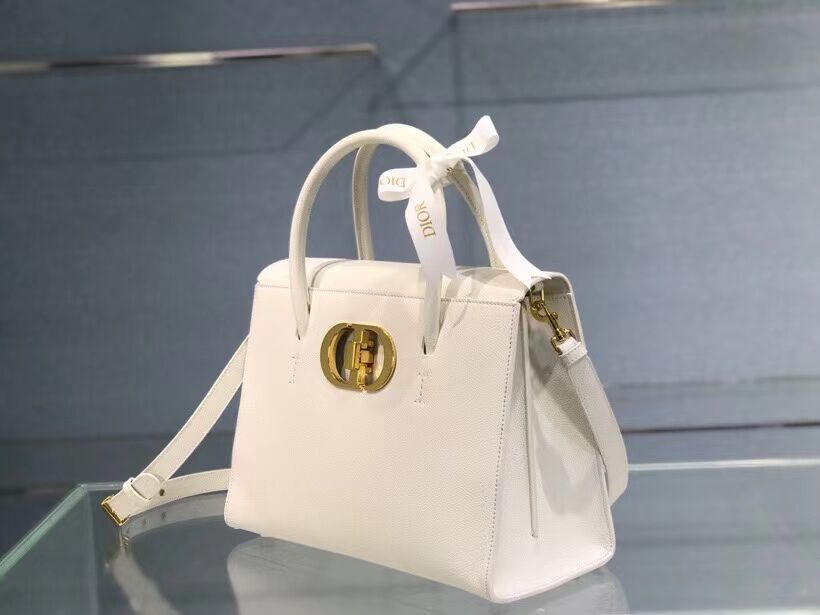 DIOR LARGE ST HONORE TOTE Grained Calfskin M9306UBAE WHITE