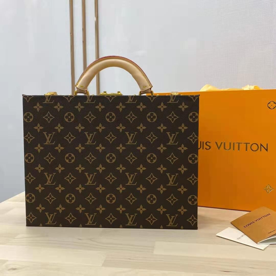 Louis Vuitton Monogram Canvas Treasure Box Original Leather 40688 Brown