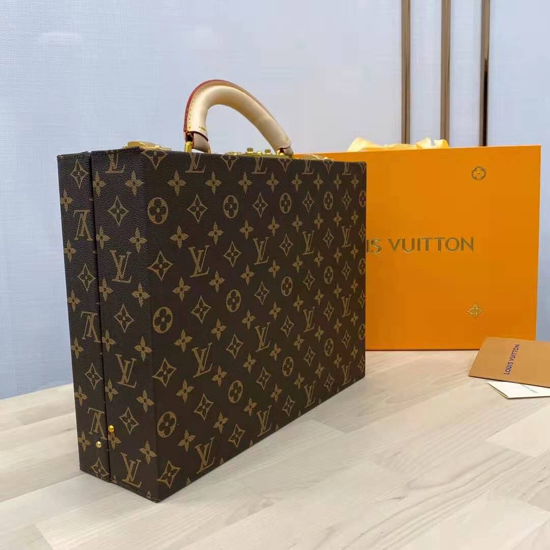 Louis Vuitton Monogram Canvas Treasure Box Original Leather 40688 Brown