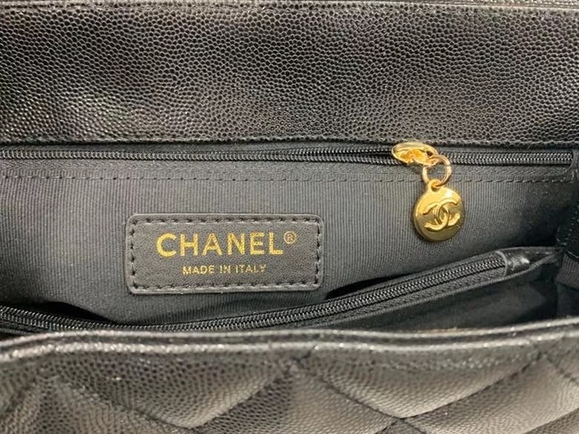 Chanel flap bag Grained Calfskin & & Gold-Tone Metal A92233 black