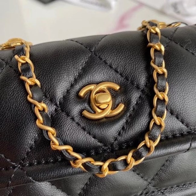 Chanel mini flap bag Sheepskin & Gold-Tone Metal AP1738 black