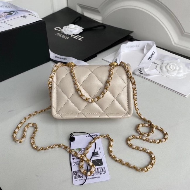 Chanel mini flap bag Sheepskin & Gold-Tone Metal AP1738 Beige