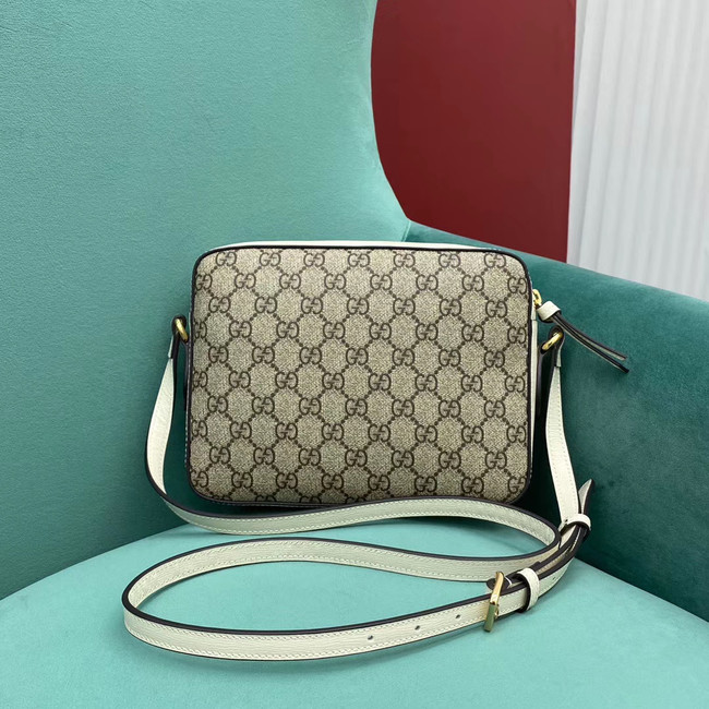 Gucci Horsebit 1955 small GG Supreme canvas shoulder bag 645454 White