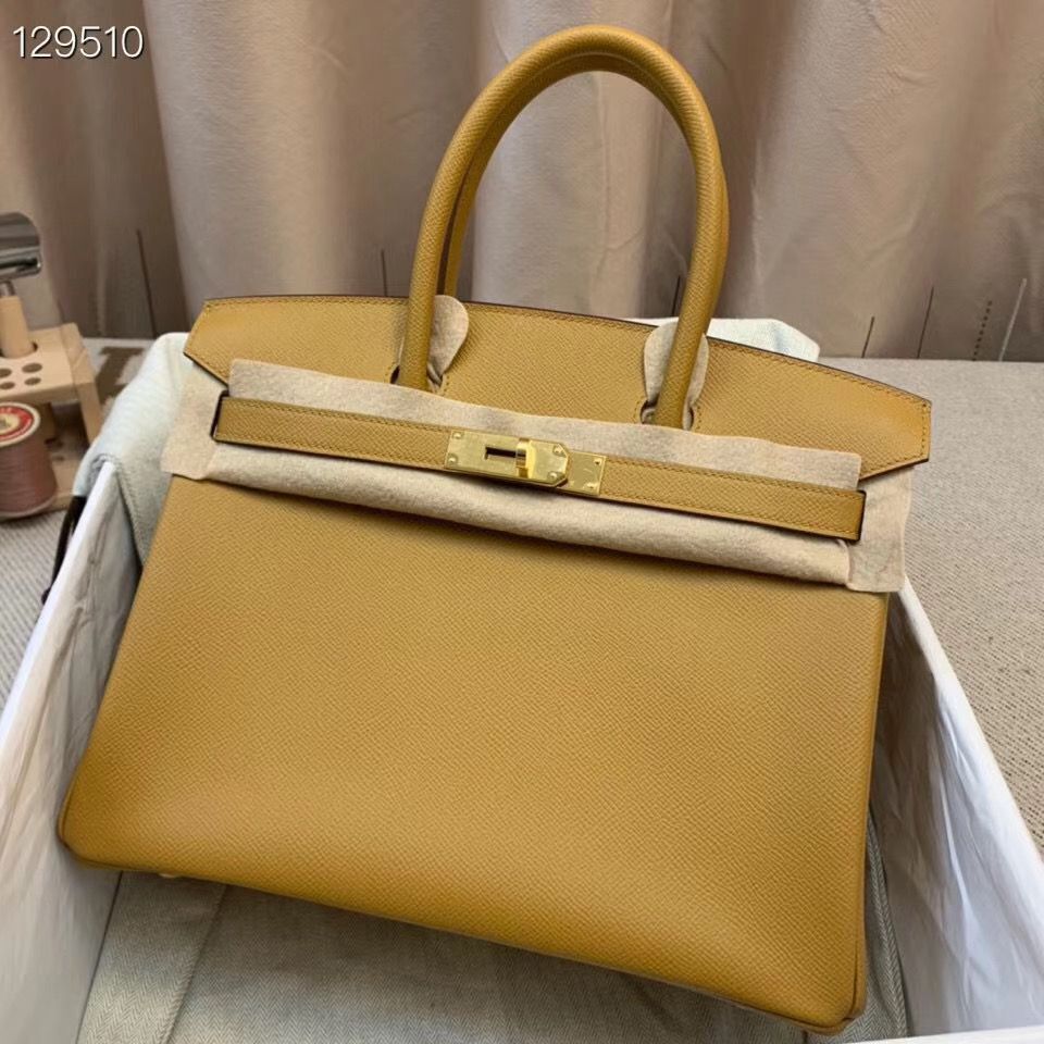 Hermes Birkin 25CM Tote Bag Original Leather H25T Yellow