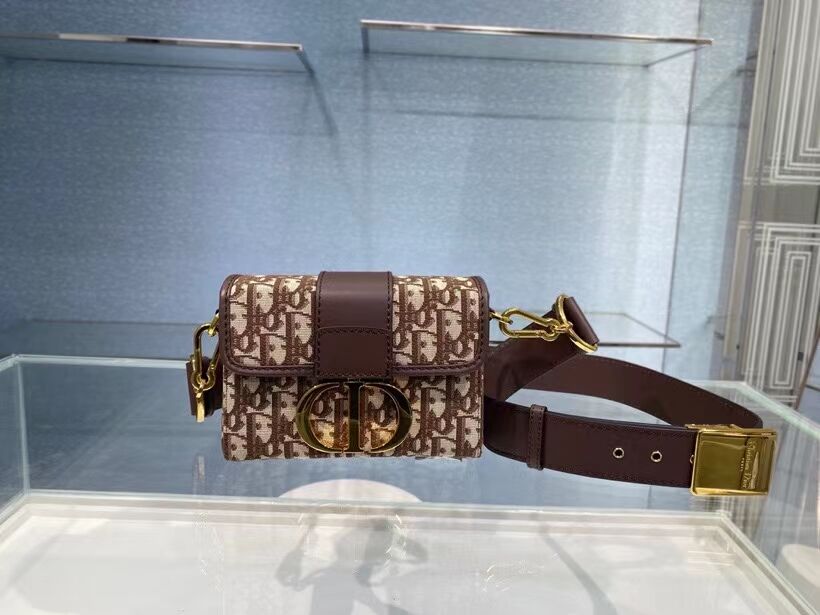 30 MONTAIGNE BOX BAG Brown Dior Oblique Jacquard M9204
