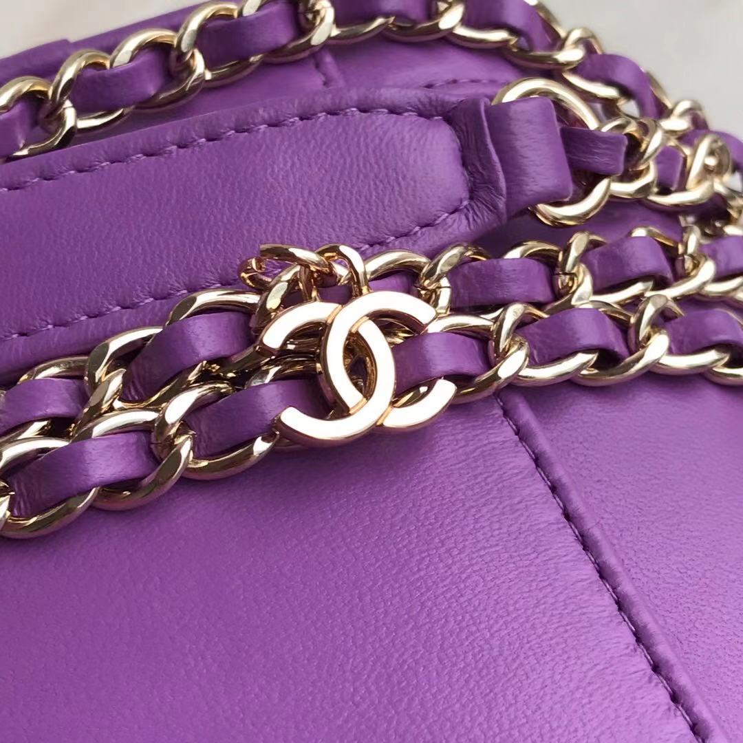 Chanel Lambskin Crystal Calfskin & Gold-Tone Metal AS1882 Purple