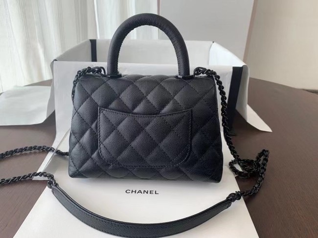 Chanel coco mini flap bag with top handle AS2215 black