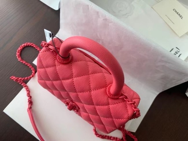 Chanel coco mini flap bag with top handle AS2215 pink