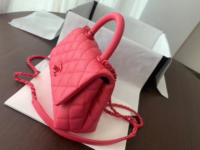 Chanel coco mini flap bag with top handle AS2215 pink