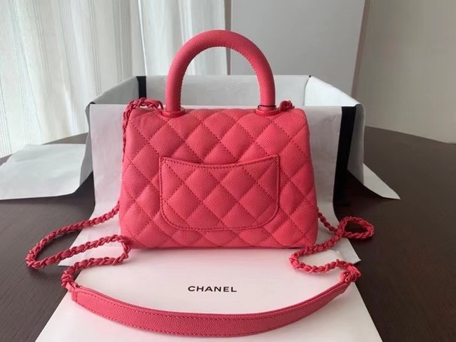 Chanel coco mini flap bag with top handle AS2215 pink