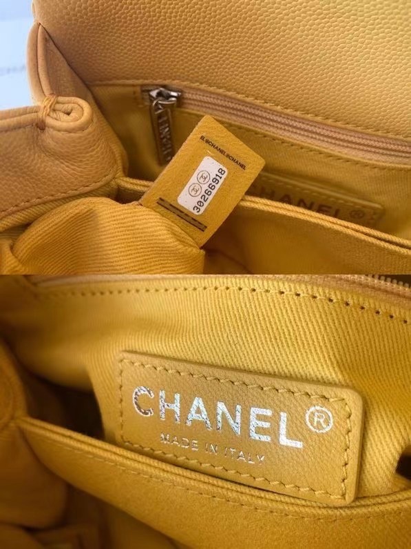 Chanel coco mini flap bag with top handle AS2215 yellow