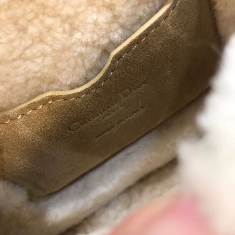 MEDIUM DIOR BOBBY BAG Camel-Colored Shearling M9319U