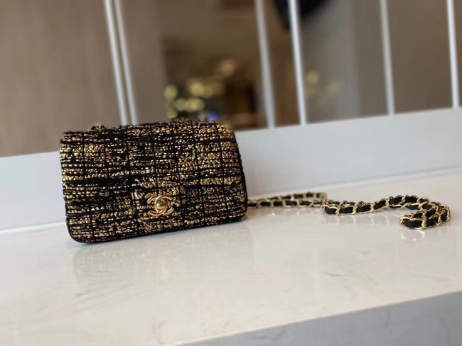 Chanel classic handbag Tweed & Gold-Tone Metal A01116-1