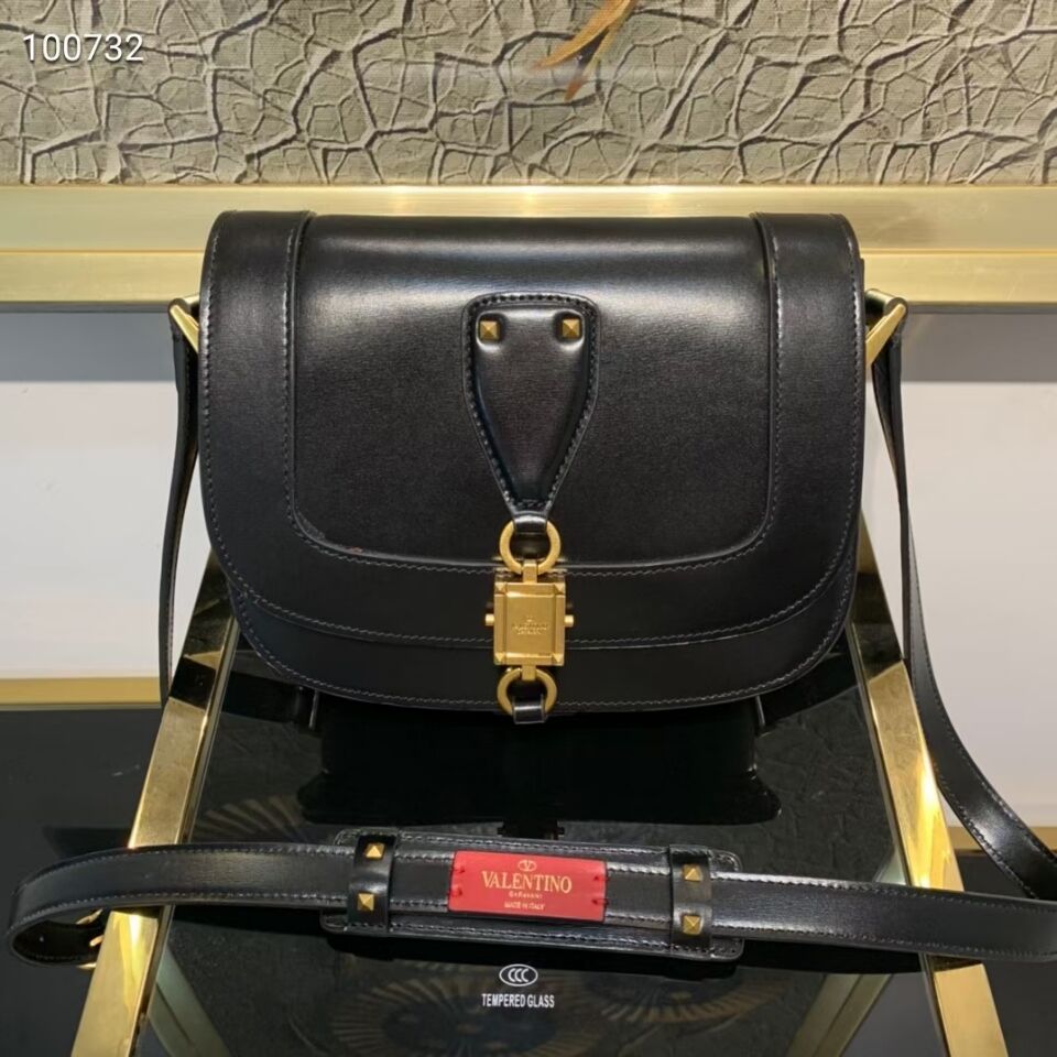 VALENTINO Origianl leather shoulder bag V0070 black