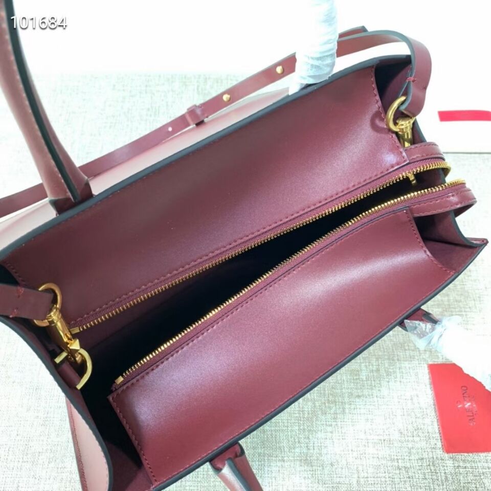 VALENTINO Origianl leather tote V2021 oxblood red