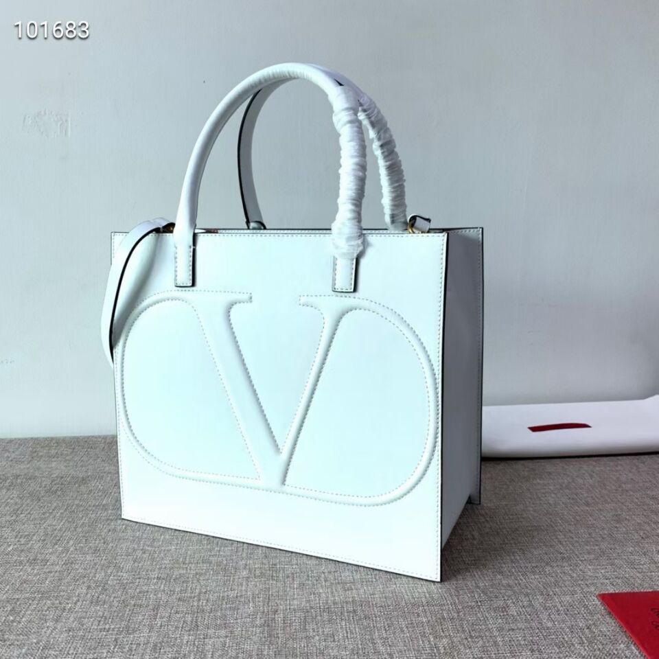 VALENTINO Origianl leather tote V2021 white